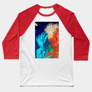 Coral reef merman for mermay undersea underwater fish ocean colony Baseball T-Shirt